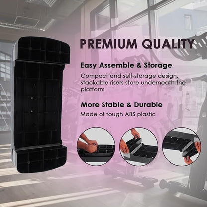 Endless Aerobics 2-Height Adjustable stepper | Assorted | Material: ABS Plastic | Exercise Platform | Ideal for Gym & Home | Cardio | For Men & Women