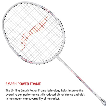Li-Ning Mega Power مضرب تنس الريشة مع إطار Smash Power مع غطاء كامل مجاني