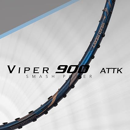 HUNDRED Viper 900 مضرب تنس الريشة من ألياف الكربون مع غطاء مضرب كامل | لاعبون متوسطون | 79 جرام | أقصى شد للوتر - 32 رطلاً