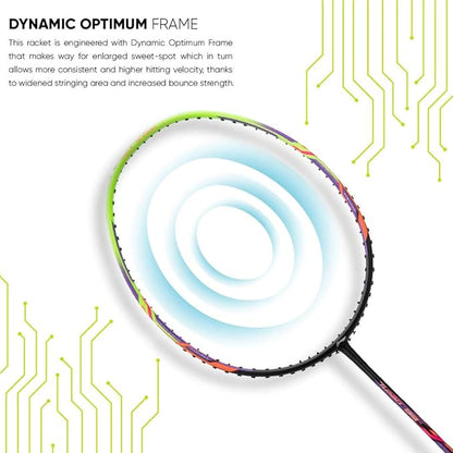 Li-Ning Turbo راكت مصنوع من ألياف الكربون 99 مع غطاء كامل مجاني (84 جرام. 30 رطل)