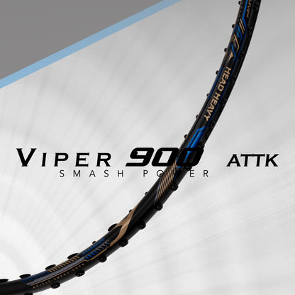 HUNDRED Viper 900 مضرب تنس الريشة من ألياف الكربون مع غطاء مضرب كامل | لاعبون متوسطون | 79 جرام | أقصى شد للوتر - 32 رطلاً