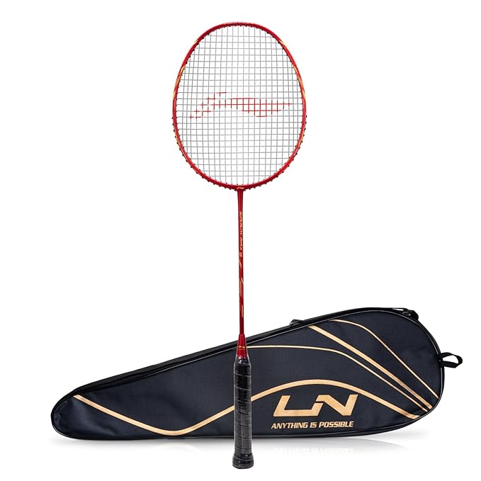 Li-Ning G-Force Superlite Max 9 مضرب تنس الريشة المصنوع من ألياف الكربون والجرافيت مع غطاء كامل للمضرب