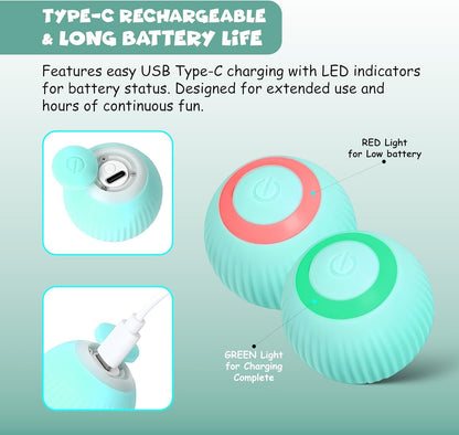 Funfy لعبة كرة تفاعلية للكلاب، كرة دوارة أوتوماتيكية، مناسبة للجراء الصغيرة والمتوسطة | كرة نطاطة ذكية، تهتز وتتحرك وترتد وتدور تلقائيًا، تُبقي الحيوانات الأليفة منشغلة