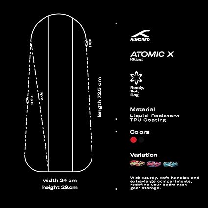 HUNDRED Court Vertex حقيبة أدوات ذات حجرة مزدوجة مع جيب جانبي (حقيبة أدوات 6 في 1)
