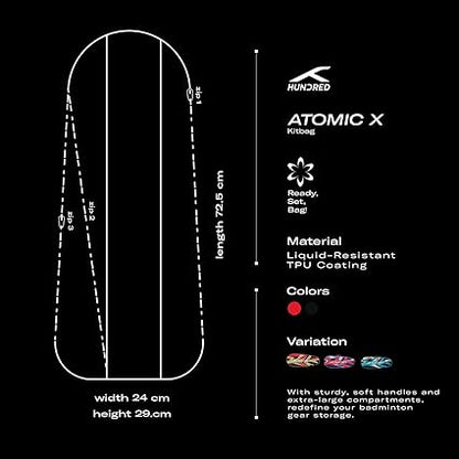 HUNDRED Court Vertex حقيبة أدوات ذات حجرة مزدوجة مع جيب جانبي (حقيبة أدوات 6 في 1)