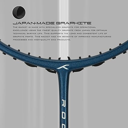 HUNDRED ROCK 88 مضرب تنس الريشة من ألياف الكربون مع غطاء مضرب كامل | لاعبون متوسطون | 82 جرام | أقصى شد للوتر - 32 رطلاً