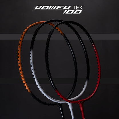 HUNDRED Powertek 100 Badminton Racket (Set of 2) with Full Cover (Size: Standard, Handle Size: G5) | Racket | Material: Aluminum | Max Tension: 16-18 lbs | For Intermediate Players