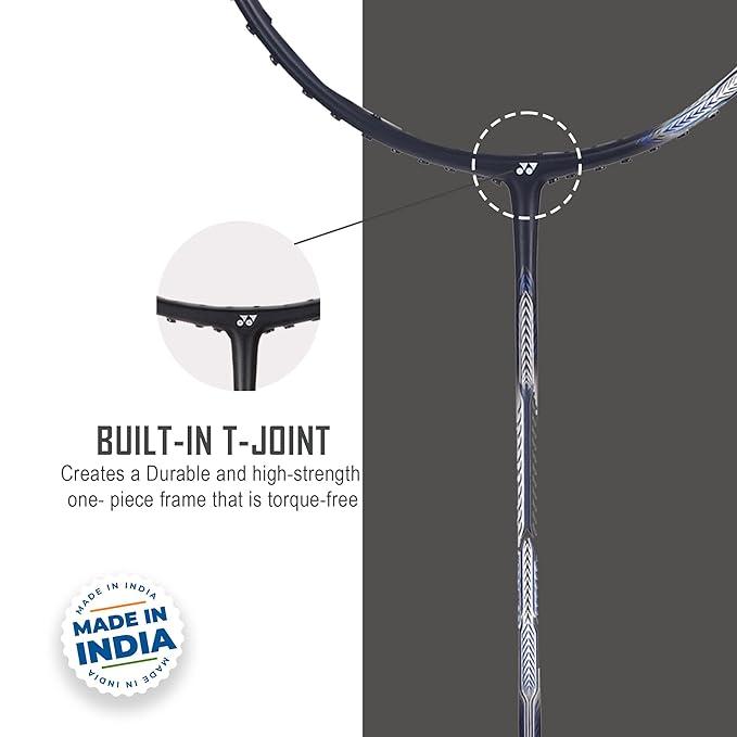 Yonex Graphite Asterix Attack 9 مضرب تنس الريشة G4U4 أسود (80 جرام - 32 رطل) (صنع في الهند)