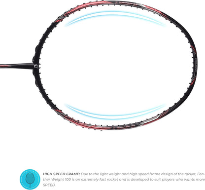 مضرب كرة الريشة Apacs Feather Weight 55 (خفيف الوزن للغاية) غير موتر (أسود برتقالي)