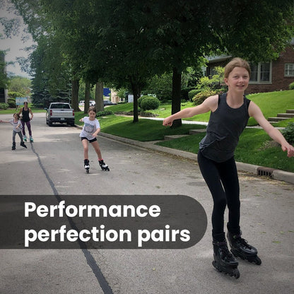 Endless EL1029 حذاء تزلج مضمن قابل للتعديل مقاس M 34 EU - 38 EU للأطفال من سن 6 إلى 12 عامًا | هيكل قوي وعجلات وامضة من مادة البولي يوريثين مقاس 70 مم | محامل ABEC 7 | للاستخدام الداخلي والخارجي