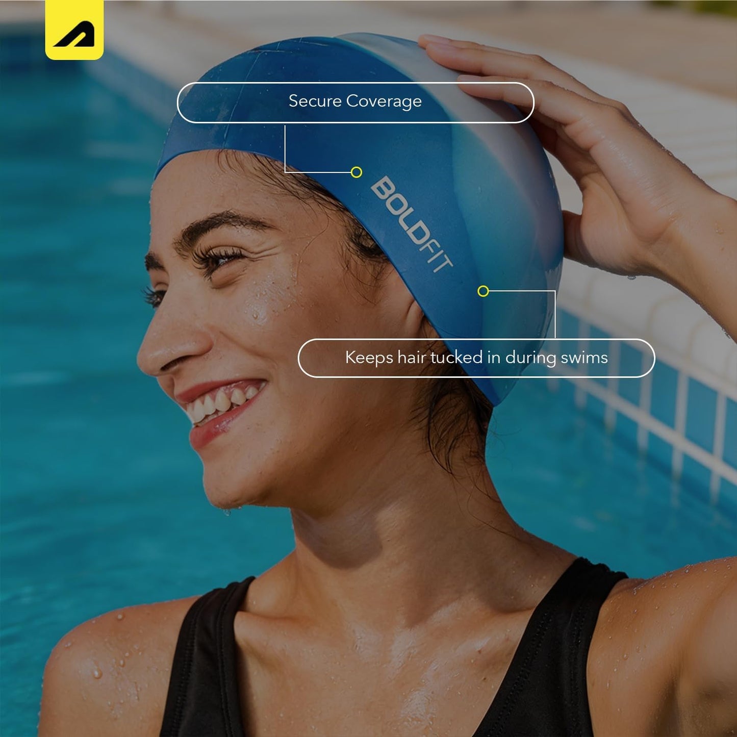 Boldfit قبعة سباحة للجنسين للرجال والنساء