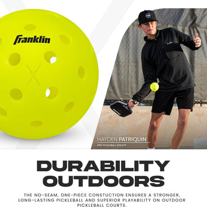 Franklin Sports Outdoor Pickleballs - X-40 Pickleball Balls - USA Pickleball (USAPA) Approved - Official US Open Ball 12 Bulk Packs of Pickleballs
