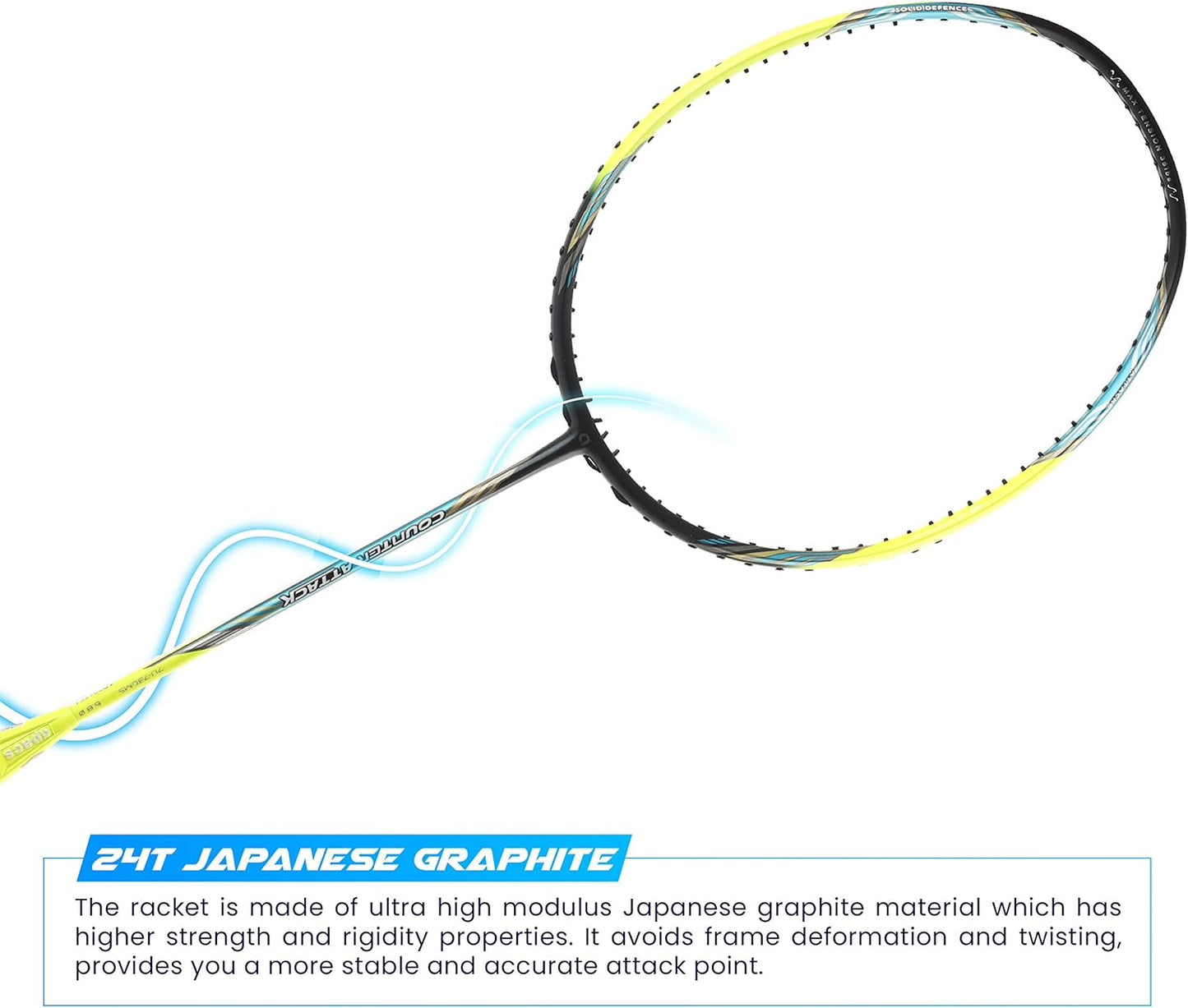 مضرب كرة الريشة APACS Counter Attack Unstrung (أزرق داكن/أصفر مطفي)