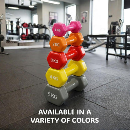 Endless Pair of Vinyl-Coated Fixed Dumbbells | Vinyl-Coated Iron | Compact Weights for Home Gym, Workouts, Fitness, Men & Women