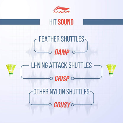 Li-Ning Shuttle-Attack ريشة تنس الريشة من النايلون (أصفر)