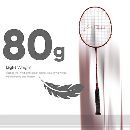 Li-Ning G-Force Superlite Max 9 مضرب تنس الريشة المصنوع من ألياف الكربون والجرافيت مع غطاء كامل للمضرب