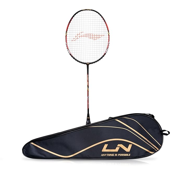 Li-Ning Turbo راكت مصنوع من ألياف الكربون 99 مع غطاء كامل مجاني (84 جرام. 30 رطل)