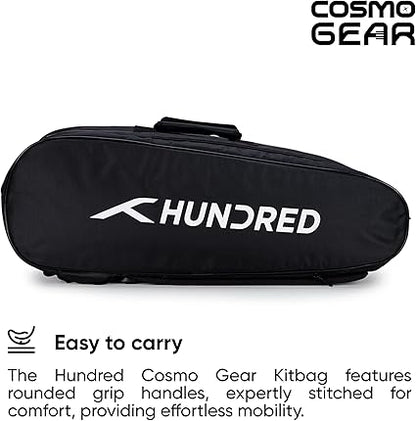 HUNDRED Cosmogear Badminton Bag | Double Zipper | Front Zipper Pocket Bag, Polyester