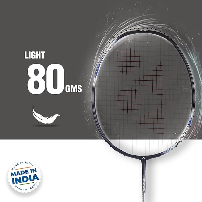 Yonex Graphite Asterix Attack 9 مضرب تنس الريشة G4U4 أسود (80 جرام - 32 رطل) (صنع في الهند)