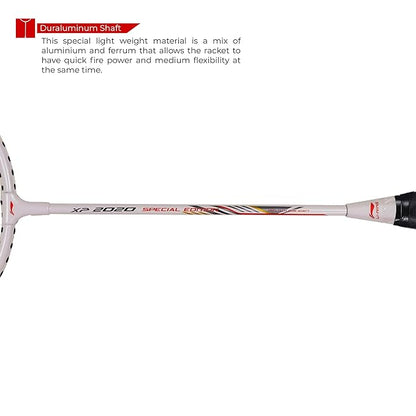Li-Ning XP 2020 مضرب تنس الريشة إصدار خاص (AYPQ154-5) (أبيض) مع غطاء رأس مجاني (مجموعة من قطعة واحدة)