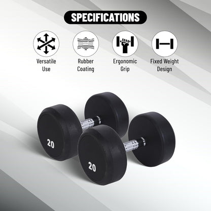 Endless Rubber Bouncy Dumbbells | Material: Iron and Rubber | Perfect for Bodybuilding, Fitness, Weightlifting, Home or Gym Training | for Men and Women