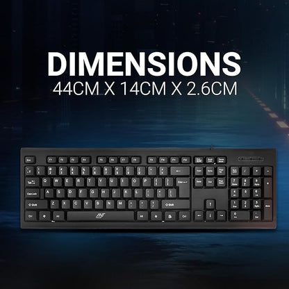 Ant Value FKBRI01 كيبورد سلكي مدمج فائق النحافة USB للماك والكمبيوتر الشخصي، ويندوز 10/8 / 7 / فيستا/إكس بي، كيبورد مقاوم للانسكاب وصامت - طبقة مقاومة للماء من الغشاء، 10 مليون ضغطة مفتاح (أسود)