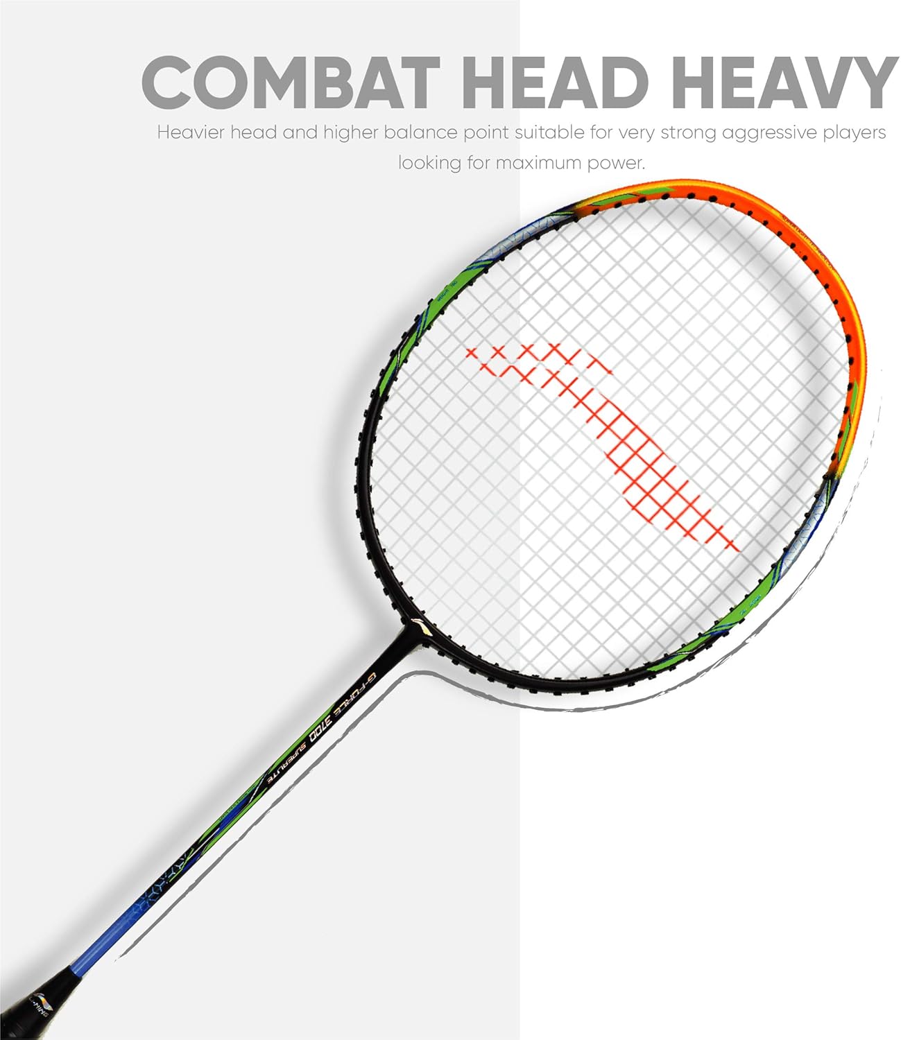 Li Ning G-Force 3500 Superlite مضرب تنس الريشة من ألياف الكربون مع غطاء مضرب كامل | لاعبون متوسطون | 78 جرام | أقصى شد للوتر - 32 رطلاً