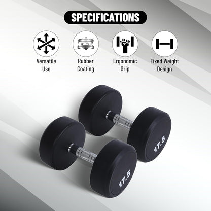 Endless Rubber Bouncy Dumbbells | Material: Iron and Rubber | Perfect for Bodybuilding, Fitness, Weightlifting, Home or Gym Training | for Men and Women