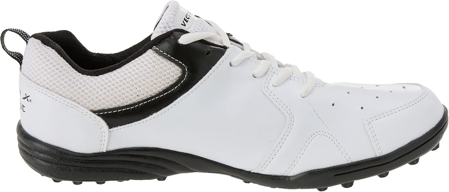 Vector X Blast أحذية الكريكيت | أسود/أبيض | أولاد ورجال | بلاستيك PVC