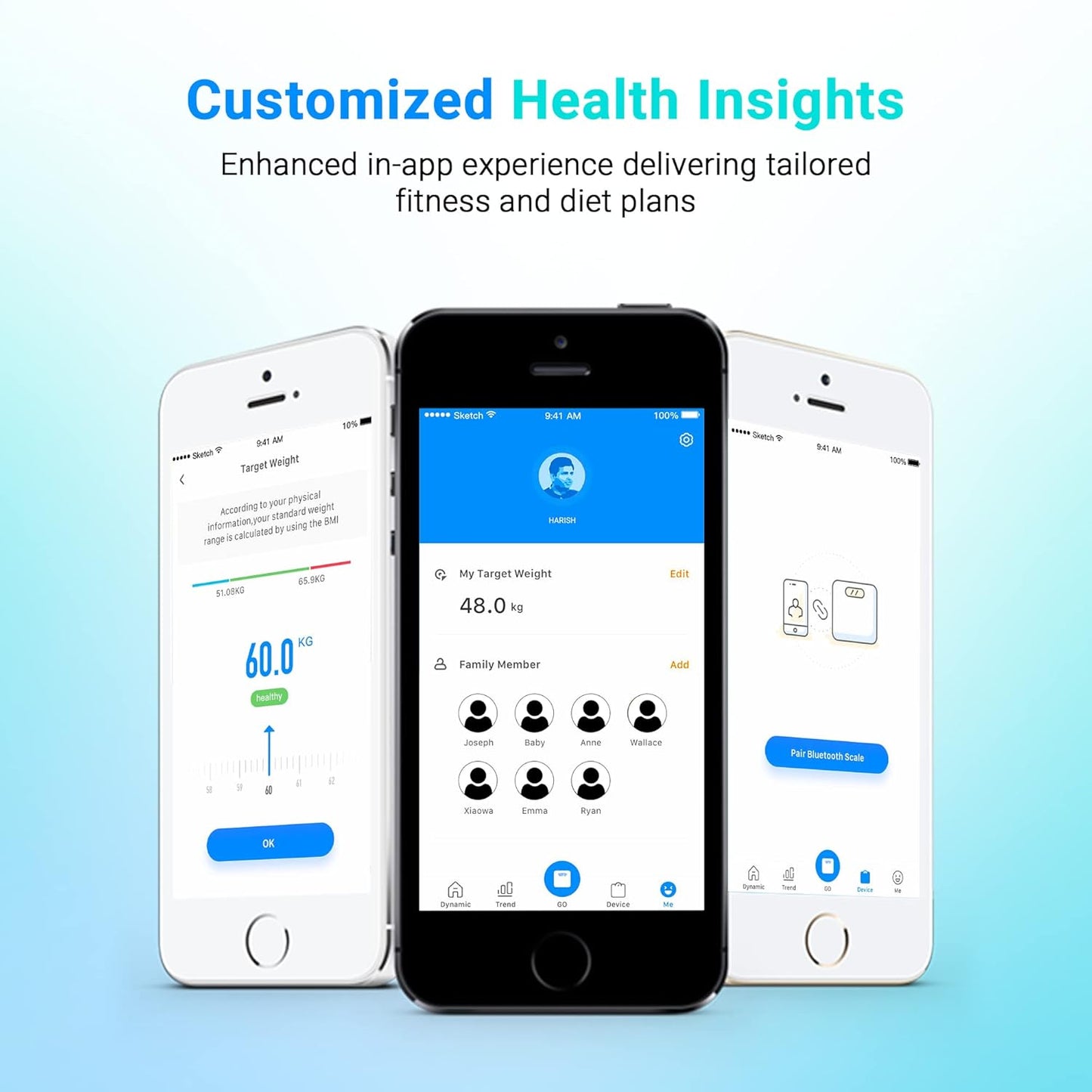 ANT flora smart ميزان وزن الجسم والدهون، ميزان حمام رقمي دقيق يصل إلى 0.1 كجم، ميزان وزن الجسم ومؤشر كتلة الجسم العضلي، مراقب تكوين الجسم الإلكتروني بتقنية البلوتوث، 180 كجم - أسود