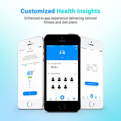 ANT flora smart ميزان وزن الجسم والدهون، ميزان حمام رقمي دقيق يصل إلى 0.1 كجم، ميزان وزن الجسم ومؤشر كتلة الجسم العضلي، مراقب تكوين الجسم الإلكتروني بتقنية البلوتوث، 180 كجم - أسود