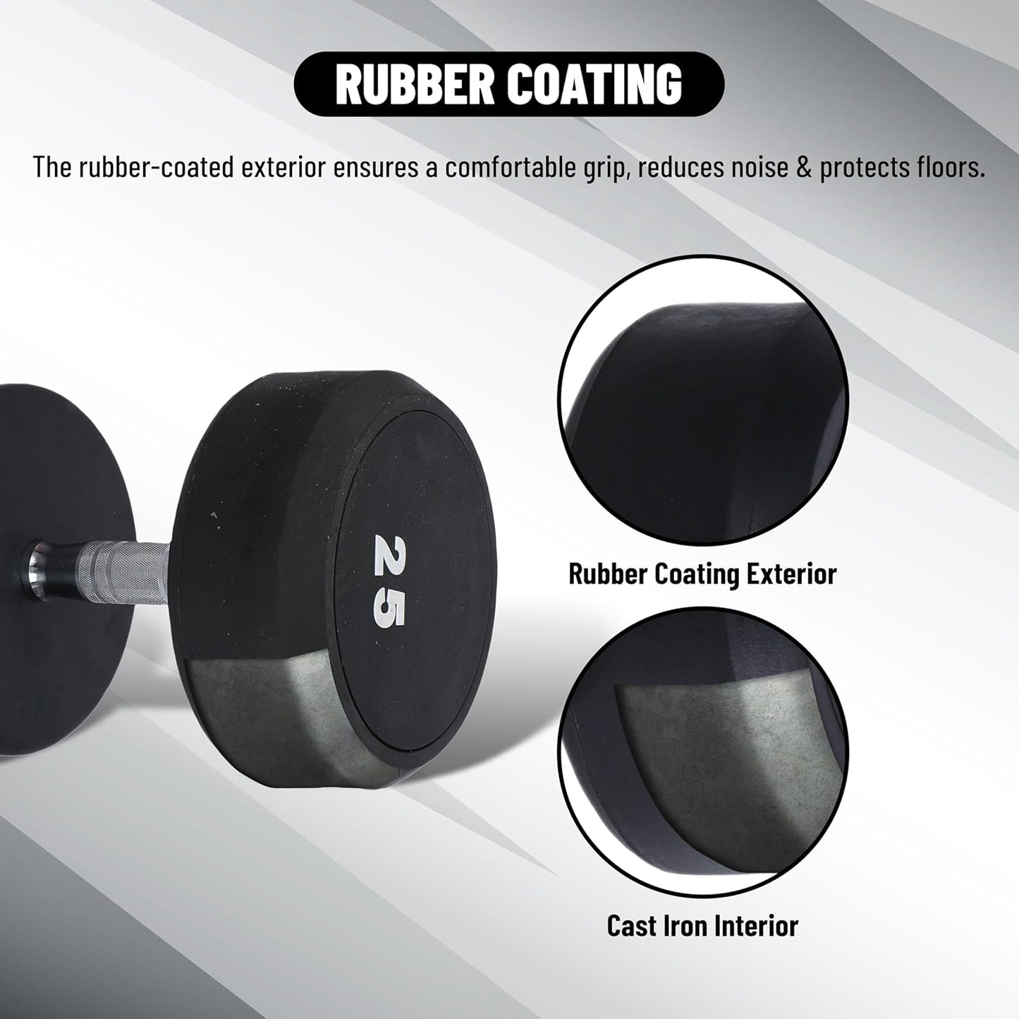 Endless Rubber Bouncy Dumbbells | Material: Iron and Rubber | Perfect for Bodybuilding, Fitness, Weightlifting, Home or Gym Training | for Men and Women
