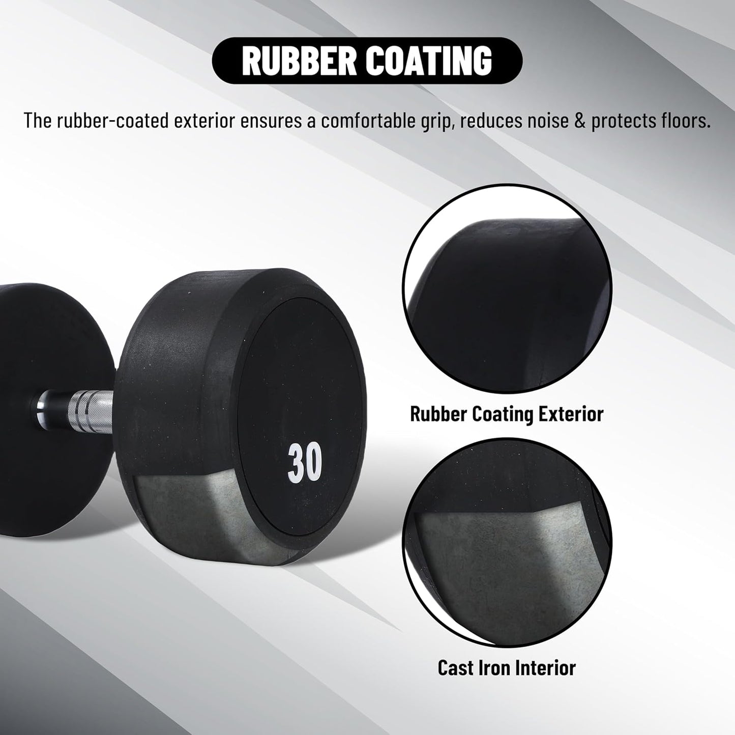 Endless Rubber Bouncy Dumbbells | Material: Iron and Rubber | Perfect for Bodybuilding, Fitness, Weightlifting, Home or Gym Training | for Men and Women