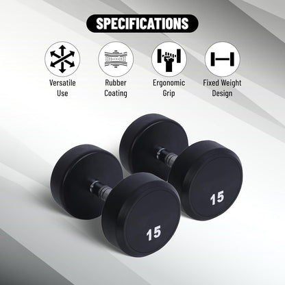 Endless Rubber Bouncy Dumbbells | Material: Iron and Rubber | Perfect for Bodybuilding, Fitness, Weightlifting, Home or Gym Training | for Men and Women