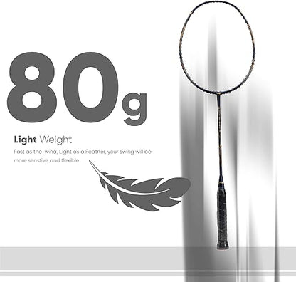 Li-Ning G-Force Superlite Max 9 مضرب تنس الريشة غير مضغوط من الكربون والجرافيت مع غطاء مضرب كامل