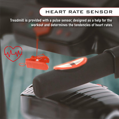 Endless S+ جهاز جري للاستخدام المنزلي مع جهاز تدليك بمحرك تيار مستمر بقوة 2 حصان | أقصى قوة | أقصى وزن 90 كجم وأقصى سرعة 10 كم/ساعة | مساحة جري 410 مم | مع مكبرات صوت | قابل للطي مع ميل يدوي