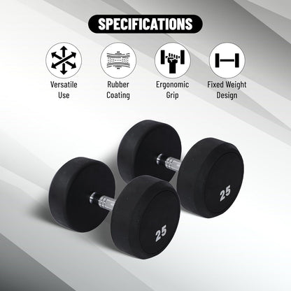 Endless Rubber Bouncy Dumbbells | Material: Iron and Rubber | Perfect for Bodybuilding, Fitness, Weightlifting, Home or Gym Training | for Men and Women