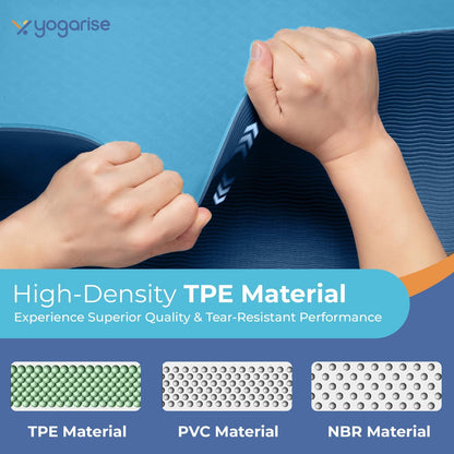  Yogarise 6mm Yoga Mat with Carry Bag & Strap, Yoga Mat for Women and Men, Premium TPE Material Extra Thick Exercise Yoga Mat for Workout. 