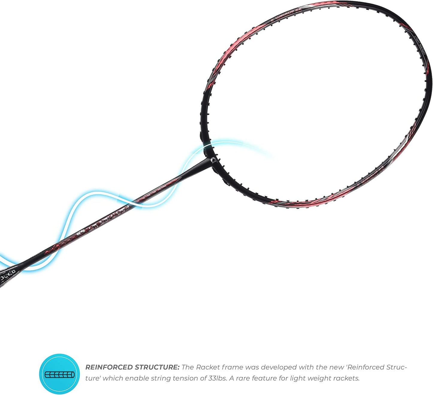 مضرب كرة الريشة Apacs Feather Weight 55 (خفيف الوزن للغاية) غير موتر (أسود برتقالي)