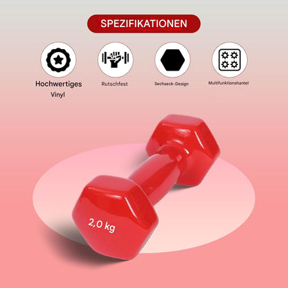 Endless Pair of Vinyl-Coated Fixed Dumbbells | Vinyl-Coated Iron | Compact Weights for Home Gym, Workouts, Fitness, Men & Women