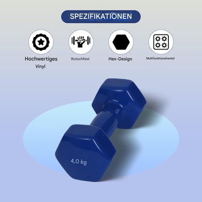 Endless Pair of Vinyl-Coated Fixed Dumbbells | Vinyl-Coated Iron | Compact Weights for Home Gym, Workouts, Fitness, Men & Women