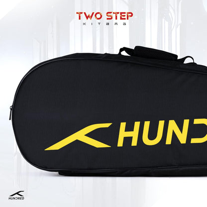 HUNDRED Two Step Badminton and Tennis Racquet Kit Bag (Navy, Medium/6in1) | Polyester | Multiple Compartment with Side Pouch | Easy-Carry Handle | Padded Back Straps | Front Zipper Pocket
