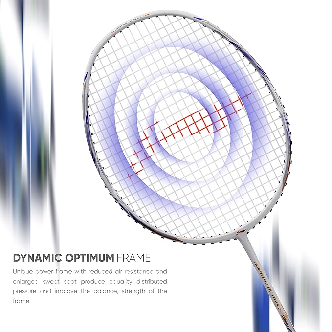 Li-Ning G-Force Superlite Max 9 مضرب تنس الريشة المصنوع من ألياف الكربون والجرافيت مع غطاء كامل للمضرب