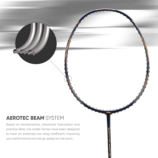 Li-Ning G-Force Superlite Max 9 مضرب تنس الريشة غير مضغوط من الكربون والجرافيت مع غطاء مضرب كامل