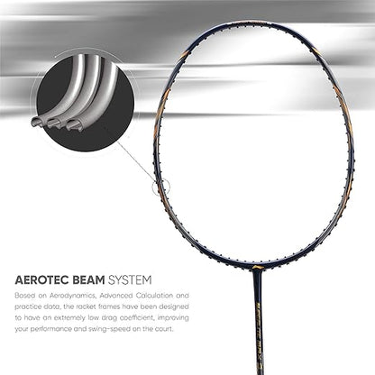 Li-Ning G-Force Superlite Max 9 مضرب تنس الريشة غير مضغوط من الكربون والجرافيت مع غطاء مضرب كامل