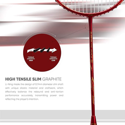 Li-Ning G-Force Superlite Max 9 مضرب تنس الريشة المصنوع من ألياف الكربون والجرافيت مع غطاء كامل للمضرب