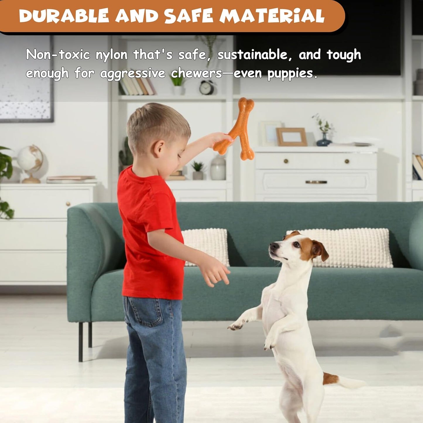 Funfy لعبة مضغ Y-Bone للكلاب - لعبة مضغ متينة من النايلون بنكهة مميزة للكلاب العدوانية، آمنة وغير سامة، العناية بالأسنان للكلاب الصغيرة والمتوسطة