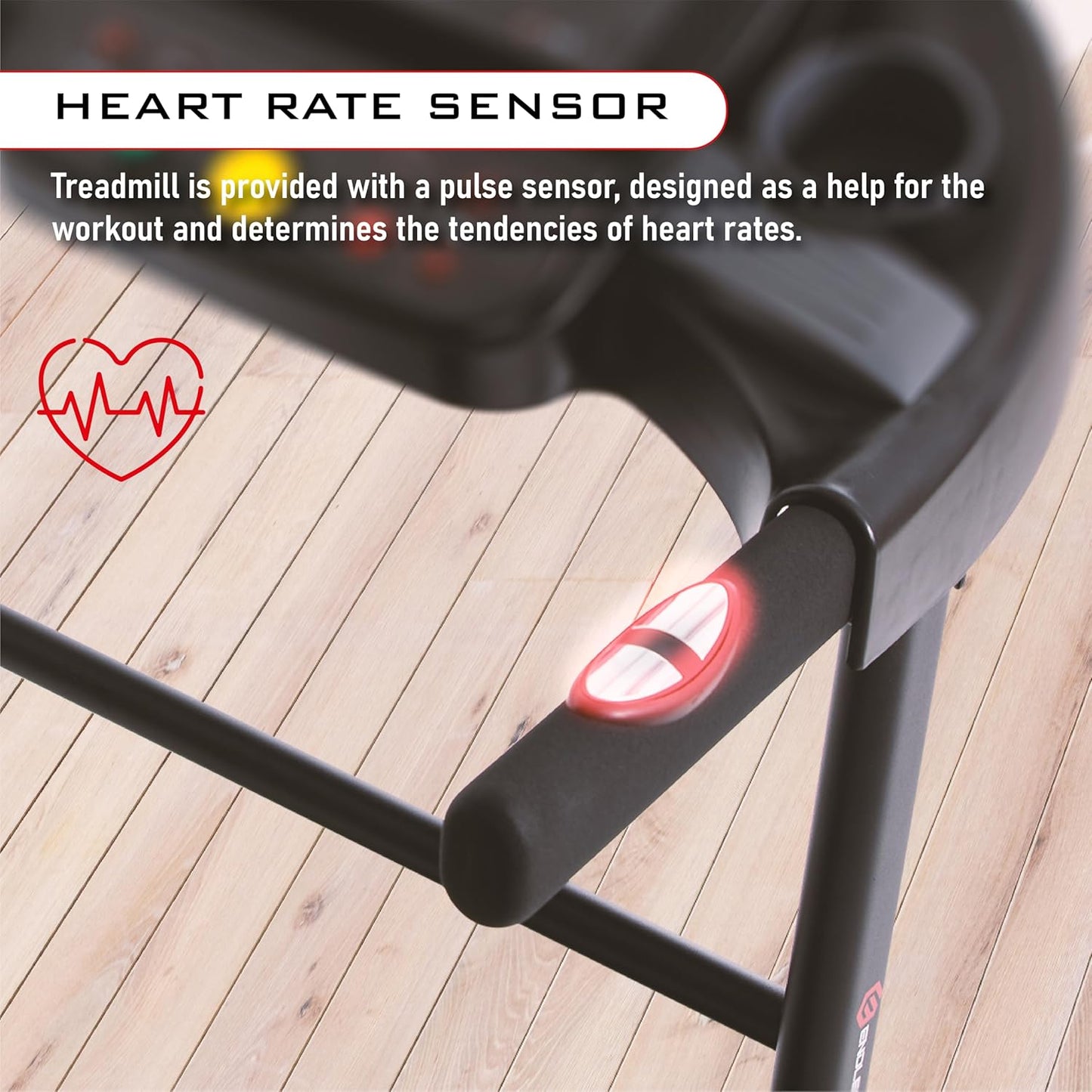 Endless S جهاز جري للاستخدام المنزلي مع جهاز تدليك بمحرك تيار مستمر بقوة 2 حصان | أقصى قوة | أقصى وزن 90 كجم وأقصى سرعة 10 كم/ساعة | مساحة جري 410 مم | مع مكبرات صوت | قابل للطي مع ميل يدوي