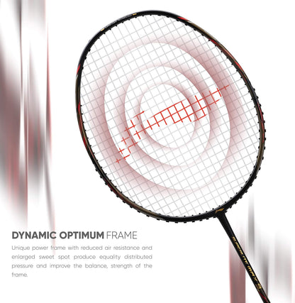 Li-Ning G-Force Superlight Max 9 مضرب تنس الريشة | اللون: أسود/أحمر | المقاس: S1 | المادة: ألياف الكربون | عمود مرن للغاية | توازن ثقيل هجومي