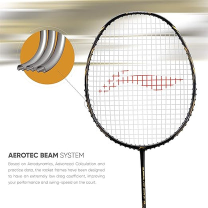 Li-Ning G-Force Superlite Max 9 مضرب تنس الريشة غير مضغوط من الكربون والجرافيت مع غطاء مضرب كامل